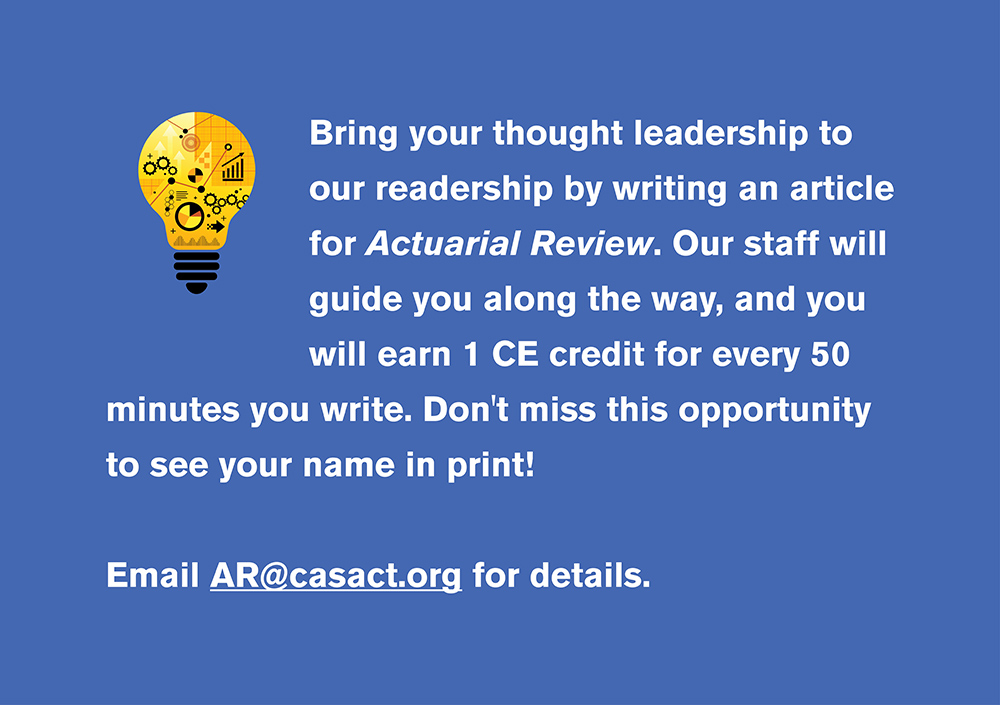 Write for Actuarial Review Advertisement